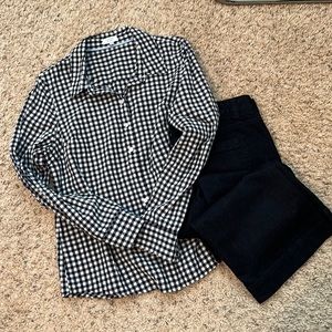 Crown & Ivy Gingham Button Down Shirt